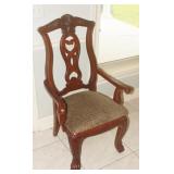 Traditional Upholstered Wood Armchair