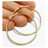 1.25" Gold/Sterling Silver Hoop Earrings 2.5g