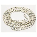 24" 925 Silver Cuban Link Necklace Italy 17.1g