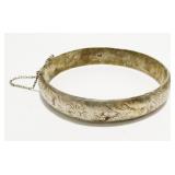 Vtg 7" Sterling Silver Bangle Bracelet 15.6g