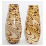 Pair of Blown-Glass Vases