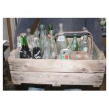 Vintage Sifting Crate with Soda Bottles
