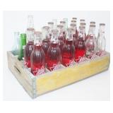 Vintage Soda Bottles in Wood Crate
