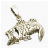 .75" Sterling Silver Largemouth Bass Pendant 2.2g
