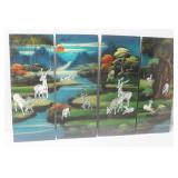 Asian Lacquer Wood Wall Art Panels