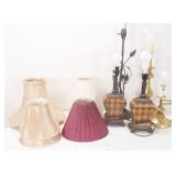 Grouping of Table Lamps & Shades