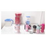 Box Lot: Cups, Iced Tea Maker, Containers