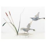 Vintage Shorebird Diorama Sculpture