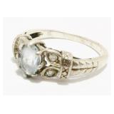 Sterling Silver Gemstone Ring Sz 10.75 4g