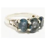 Sterling Silver Gemstone Ring Sz 6.5 3.9g
