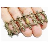 Atq 7" Sterling Silver Filigree Bracelet 18.9g