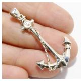 1.5" Sterling Silver Anchor Pendant 3.2g