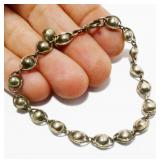 7" Sterling Silver Bell Bracelet 5.7g