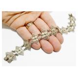 Atq 7.5" Sterling Silver Filigree Bracelet 13.3g
