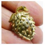 Petite Vintage Gold-Tone Strawberry Brooch