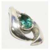 1" Sterling Silver Gemstone Pendant 4.4g