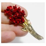 Vintage DM97 Gold-Tone Dozen Roses Brooch