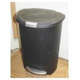 Two Trash Cans with Lids
