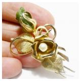 Vintage Gold-Tone Rose Brooch
