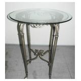 Bar Height Glass-Top Metal Table
