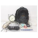 Box Lot: Eddie Baur Backpack & Household Items