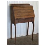 Dark Stained Ash Drop Front Larkin Style Desk