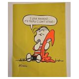 1960s Springbok Peanuts Day Glo Poster Linus