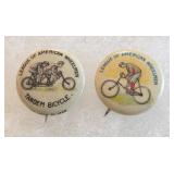 1890s American Wheelmen Pin Back Buttons Bicycles