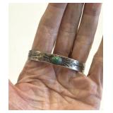 Fred Harvey Navajo Turquoise Silver Cuff Bracelet
