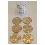 6 US Presidents Unc $1 Coins Nixon Reagan Ford