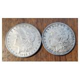 TWO US 1896-P Morgan Silver Dollar Coins