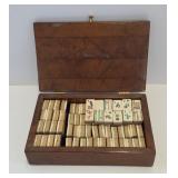78 Mah Jong Tiles in 10" x 6" x 2 1/2" Wood Box