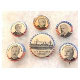 1898 Spanish American War Pin Back Buttons