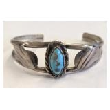 Vintage Turquoise & Sterling Silver Cuff Bracelet