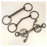 Three Old Hand Forged Iron Horse Bits