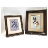 Two 1980s Prints Pronghorn Antelope Ostergaard