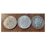 1890-P 1890-P 1890-O Morgan Silver Dollar Coins