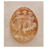 Very Fine Antique Italian Shell Cameo The 3 Graces