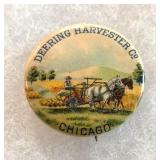 1898 Deering Harvester Celluloid Pin Back Button