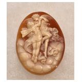 Very Fine Antique Italian Shell Cameo Cupid Psyche