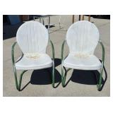1940 Shott Mfg Retro Steel Clam Shell Patio Chairs