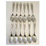 12 Tiffany Sterling Silver Chrysanthemum Spoons