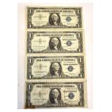4 US Silver Certificates 1957 1957A 1935E Star