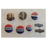 Early 1900s Hoover Coolidge Taft Pin Back Buttons