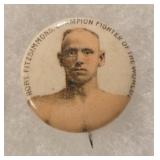 1890s Robert Fitzsimmons Boxer Pin Back Button