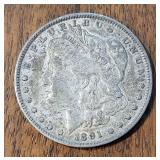 US 1891-O Morgan Silver Dollar Coin