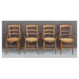 Four Victorian Walnut Cane Seat Chairs