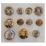 1900 McKinley Bryan Pres Election Pin Back Buttons