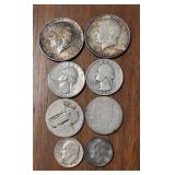 US Silver Coins Half Dollars Quarters Dimes