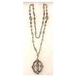 38" 800 Silver Christ Child Pendant Necklace 66 Gr